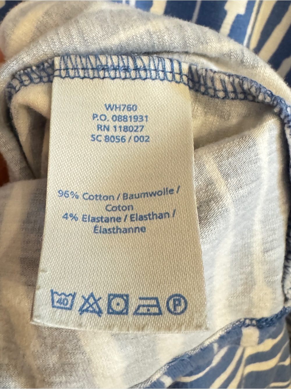 Boden Lola Soft Stretch Blue & White Midi Faux Wrap Dress Sz 2 - Picture 4 of 5
